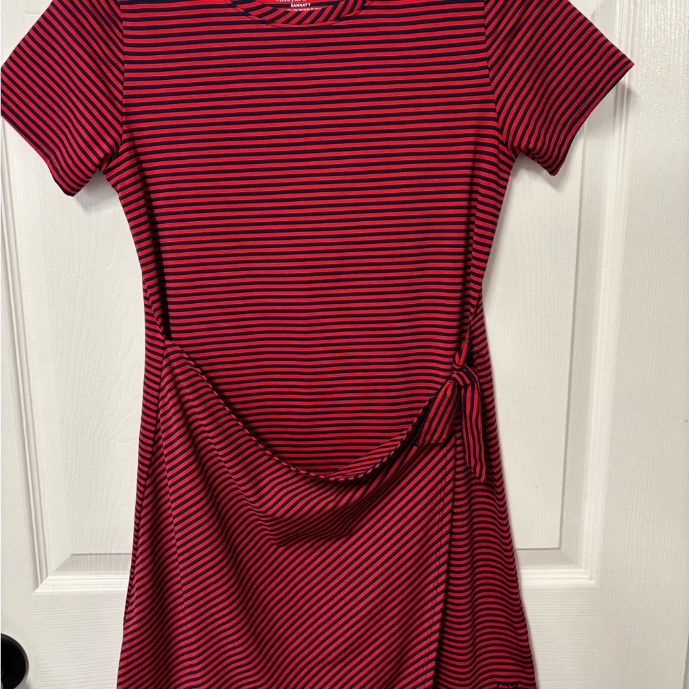 Vineyard Vines Red Striped Casual Sundress